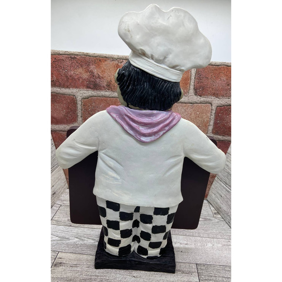 Chef Figurine holding Menu Chalkboard - Picture 7 of 11